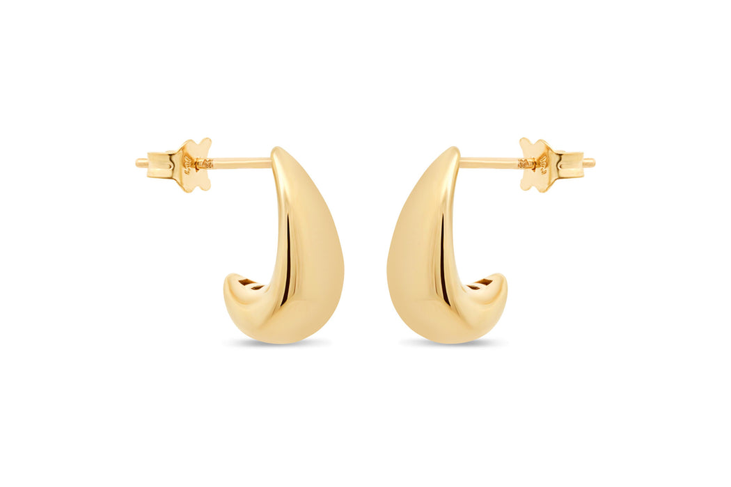 10KT Yellow Gold Teardrop Hoop Earrings