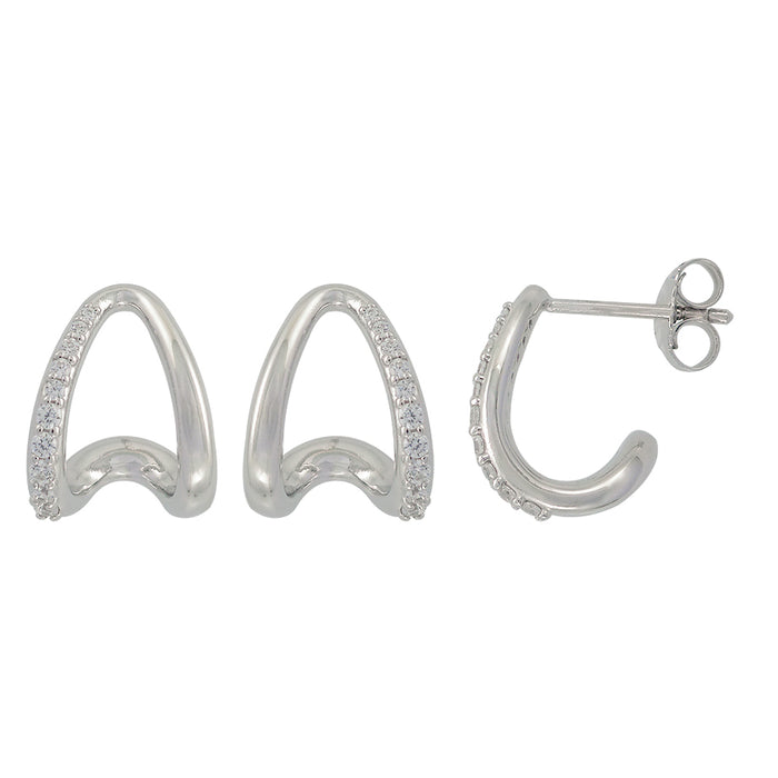 Casablanca Silver Open Hoop Earrings