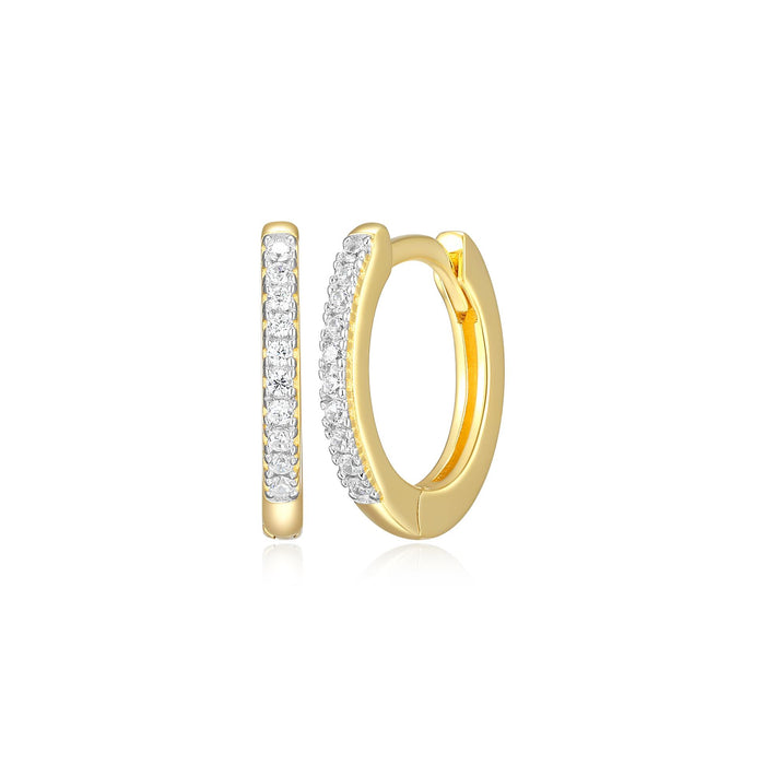 Monte Luna Gold Plated Half Eternity Hoop Earrings