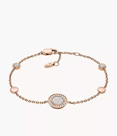 Fossil Rose Gold Plated Disc Bracelet