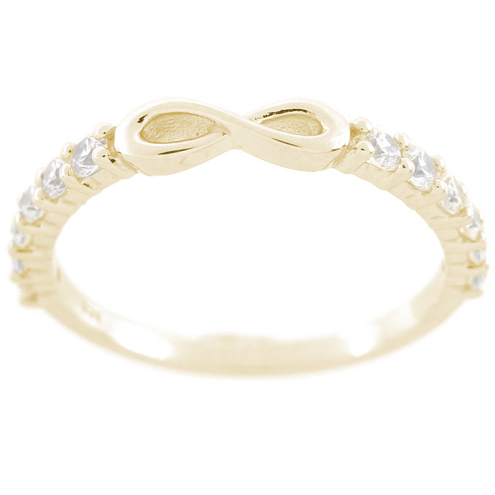 Casablanca Yellow Gold Plated CZ Infinity Ring