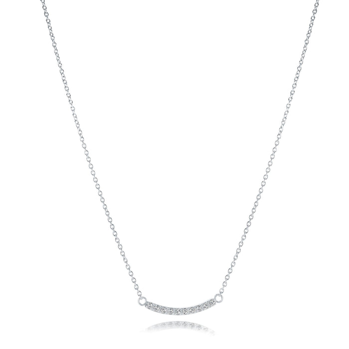 Italgem Stainless Steel Curved Bar Necklace