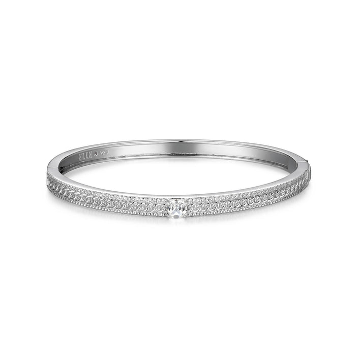 5MM Elle Weave CZ Sterling Silver Bangle Bracelet