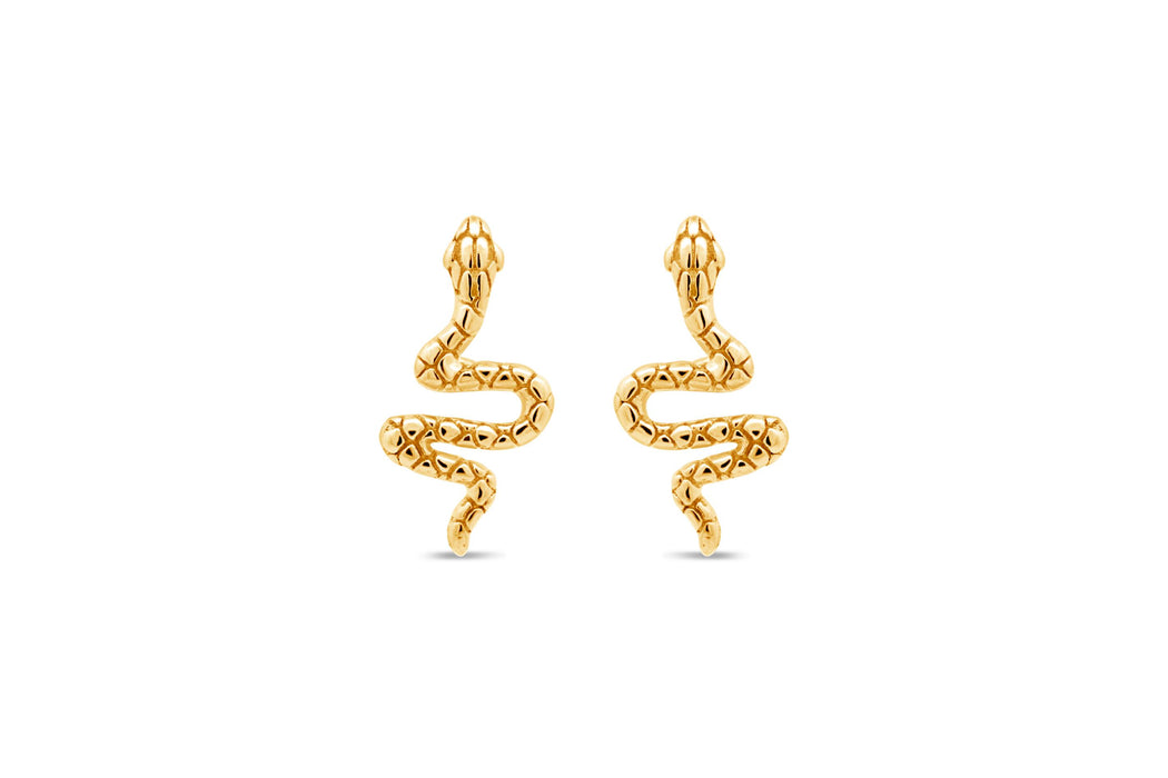 10KT Yellow Gold Snake Earrings