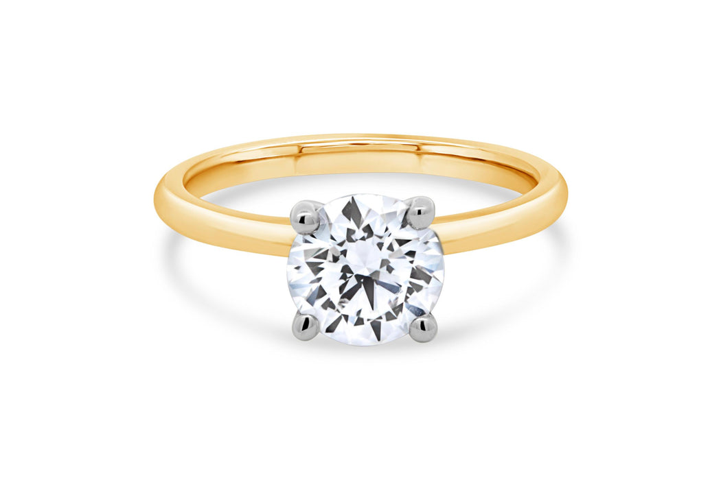 1.50CT Lab Grown Yellow Gold Round Solitaire Engagement Ring