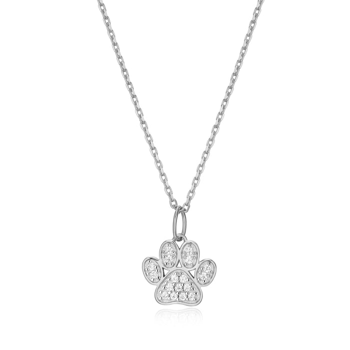 Monte Luna Sterling Silver Paw Print Necklace