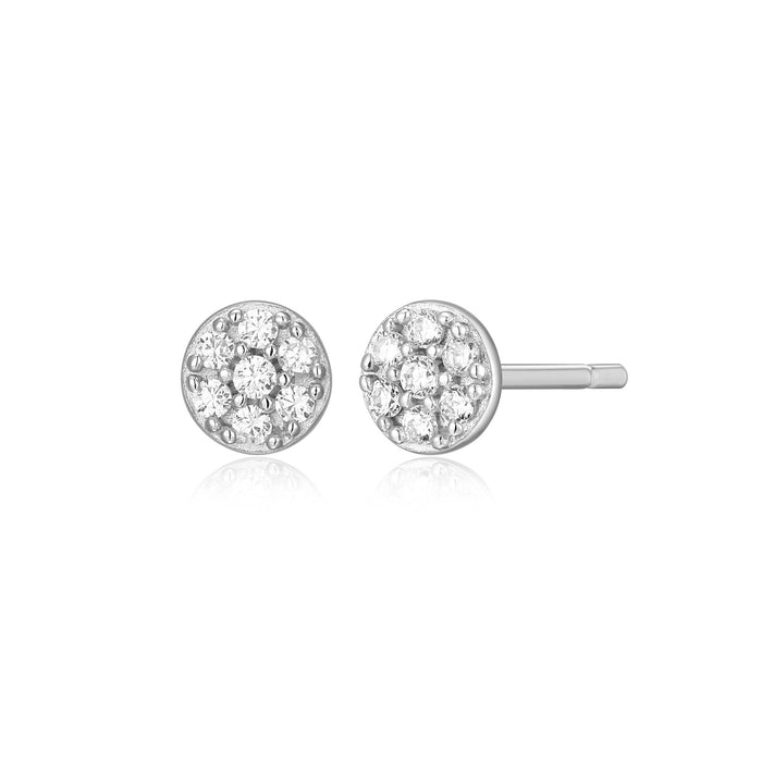 Monte Luna Silver Circle Stud Earrings