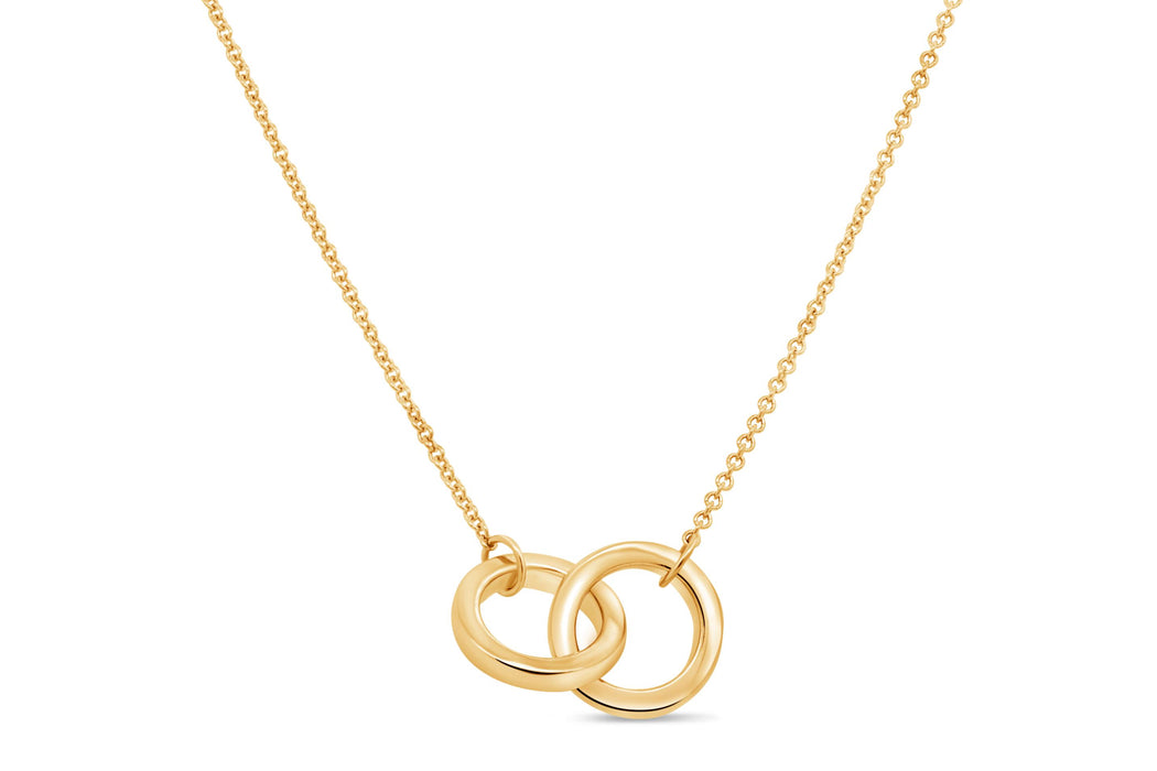 10KT Yellow Gold Double Circle Necklace