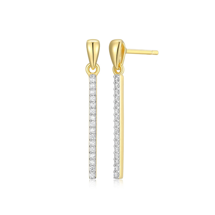 Monte Luna Gold Plated Stick Drop Stud Earrings