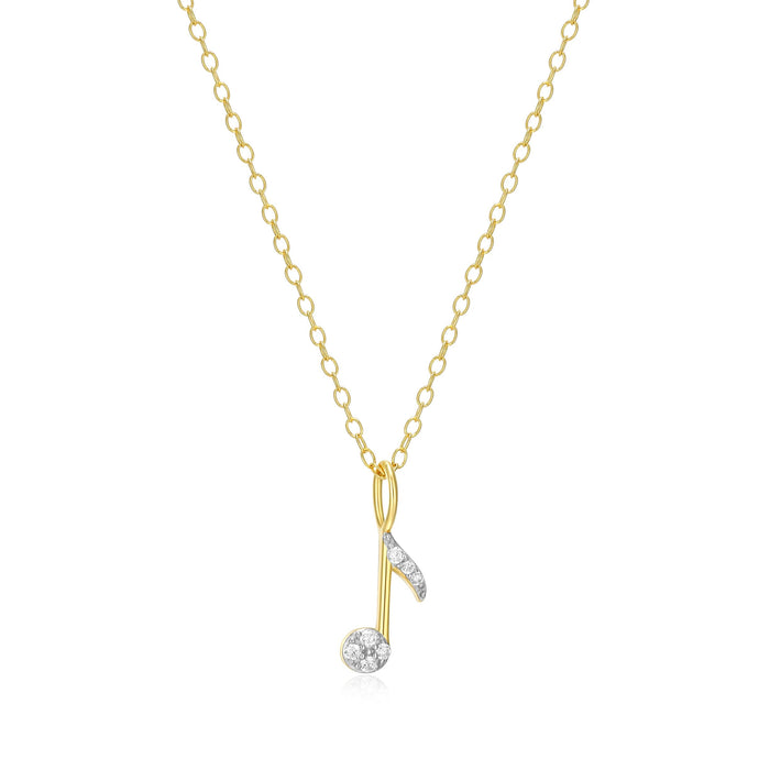 Monte Luna Gold Plated Music Note Necklace