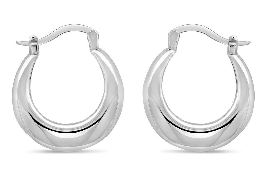 Silver Latch Hoop Earrings