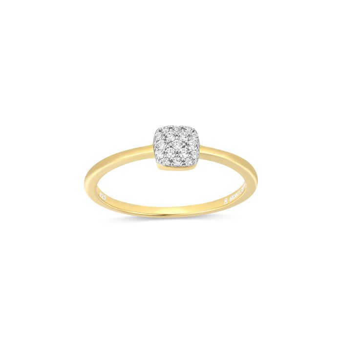 Monte Luna Gold Plated Sterling Silver Cushion Ring