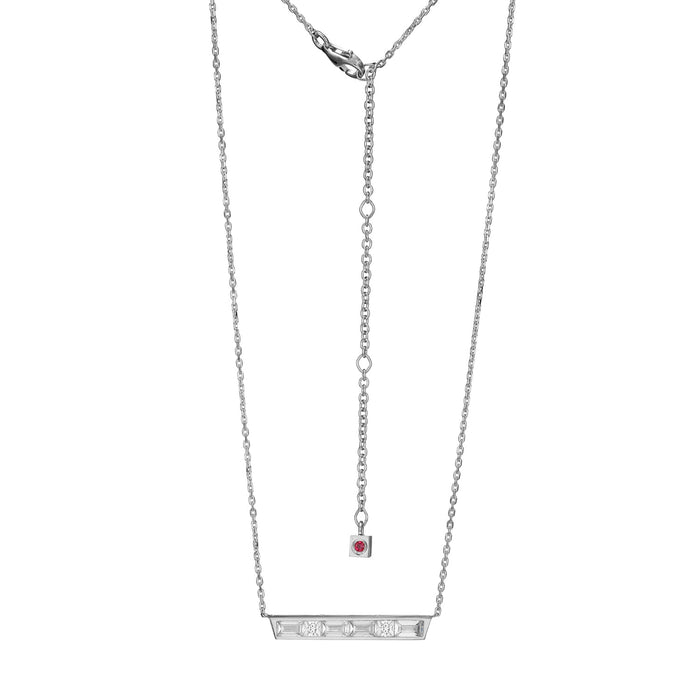 Elle Sterling Silver Baguette CZ Necklace