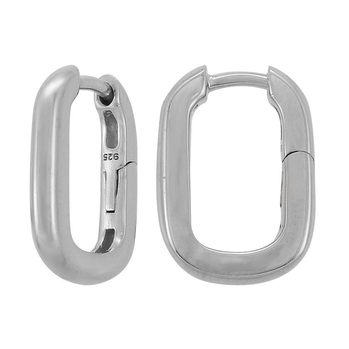 Casablanca Sterling Silver U Hoop Earrings