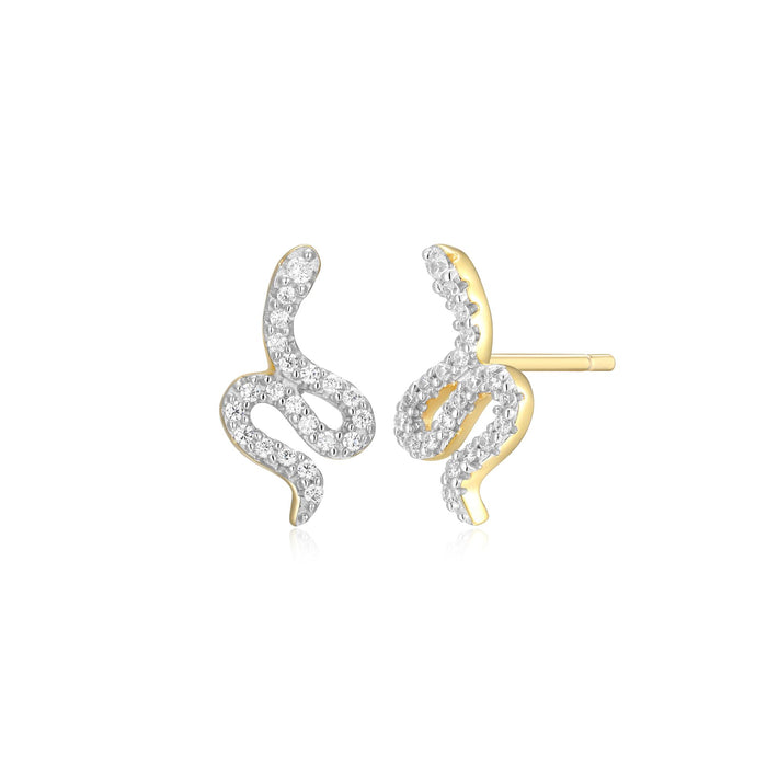 Monte Luna Gold Plated Snake Earrings