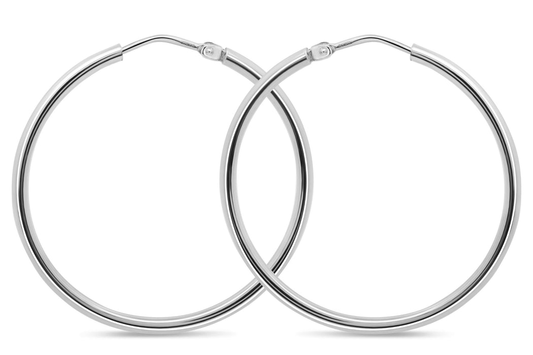 Casablanca Sterling Silver Sleeper Hoop Earrings