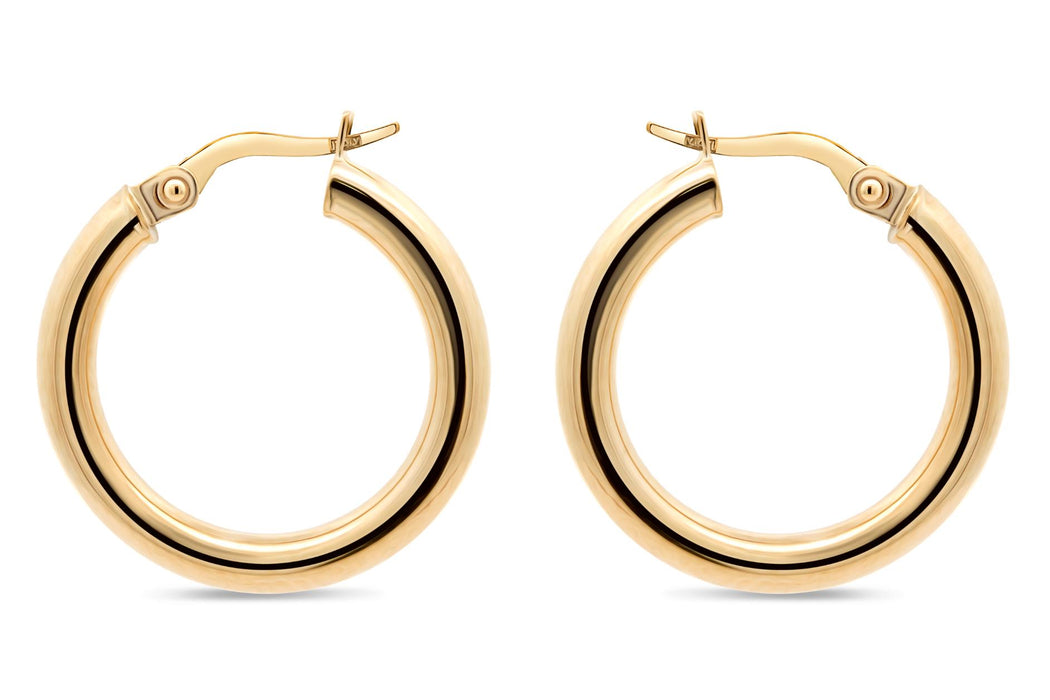 3mm Yellow Gold  Hoop Earrings