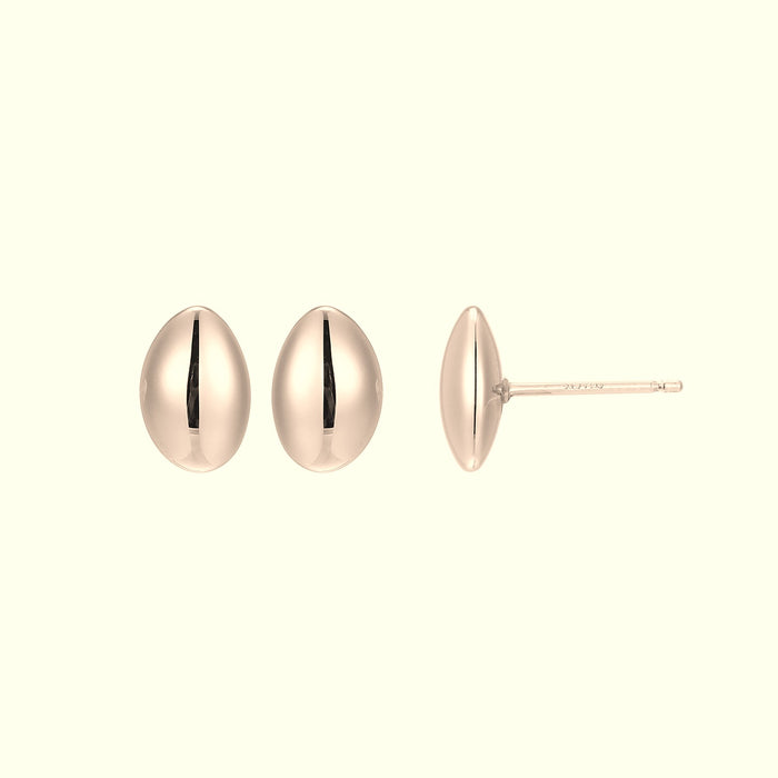 Casablanca Gold Plated Pebble Stud Earrings