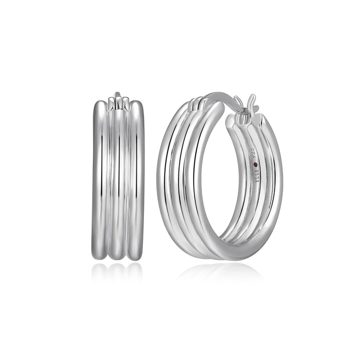 20MM Elle Goddess Sterling Silver Hoop Earrings