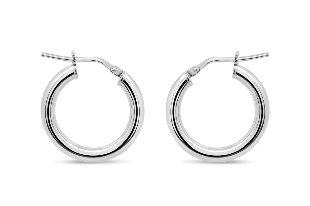 Casablanca Sterling Silver Tube Hoop Earrings