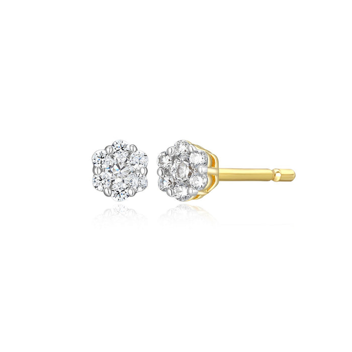 Monte Luna Gold Plated Cluster Stud Earrings