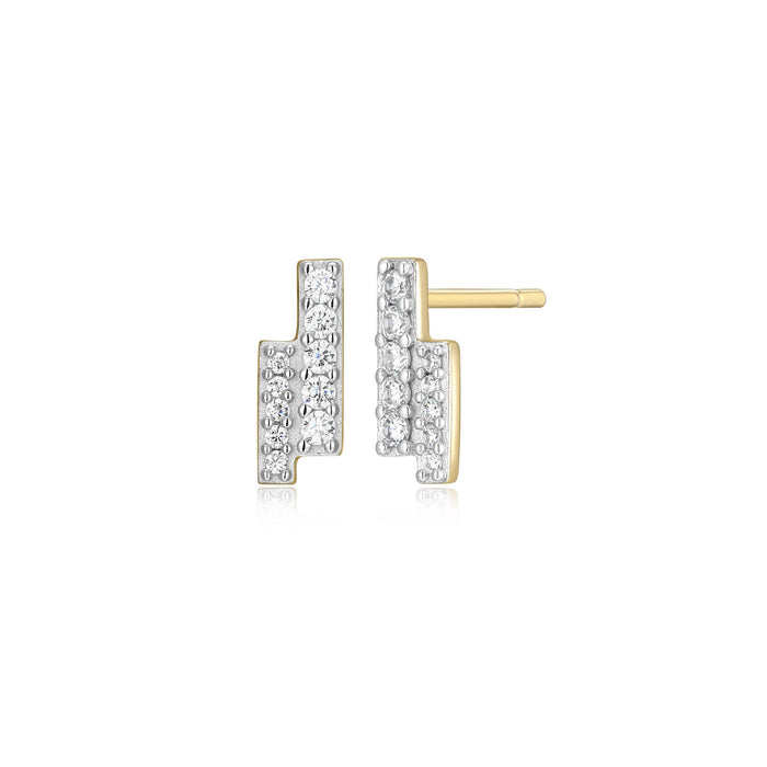 Monte Luna Gold Plated Double Stick Stud Earrings