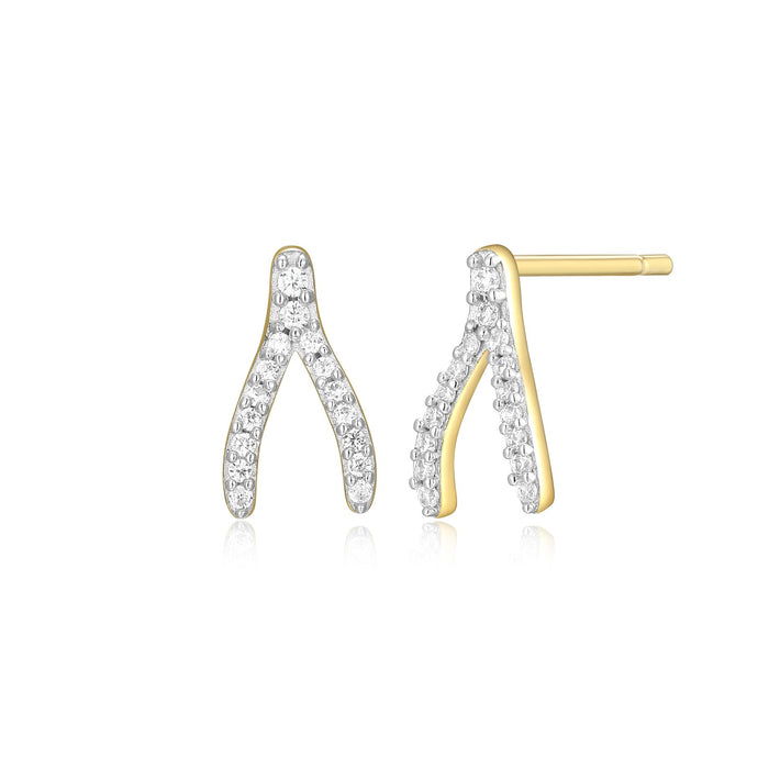 Monte Luna Gold Plated Wishbone Earrings