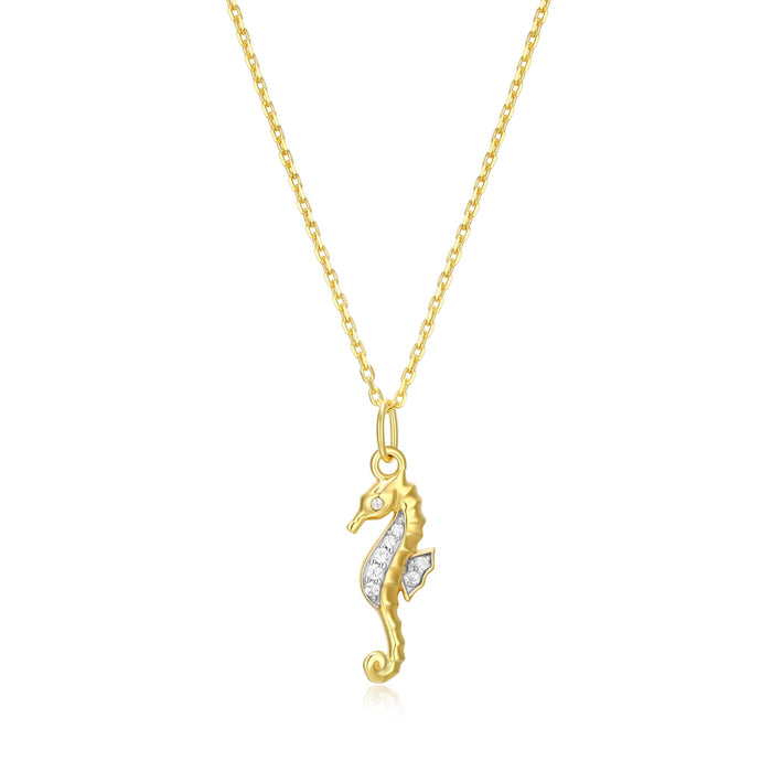 Monte Luna Gold Plated Sea Horse Necklace