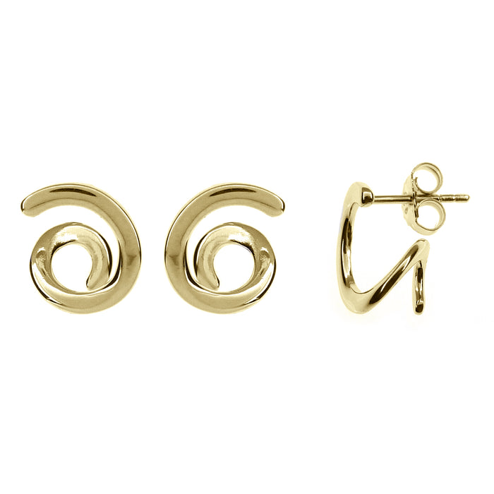 Casablanca Gold Plated Sterling Silver Swirl Stud Earrings