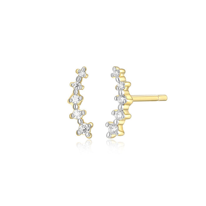 Monte Luna Gold Plated Crawler Stud Earrings