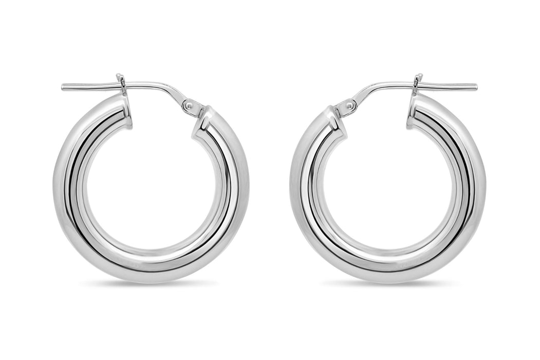 Casablanca Sterling Silver Smooth Hoop Earrings: Small