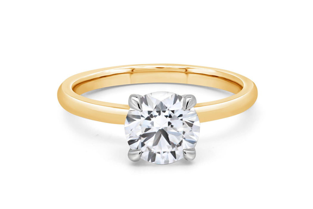 1.56CT.D.W Lab Grown Round Yellow Gold Engagement Ring