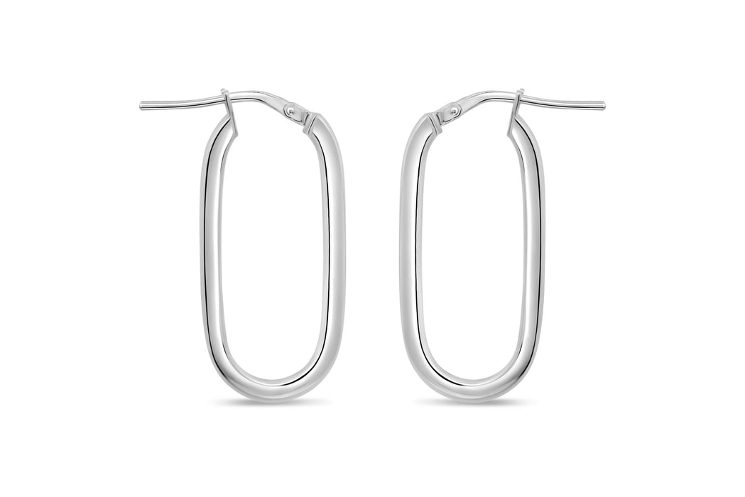 Casablanca Sterling Silver U-Hoop Earrings: Large