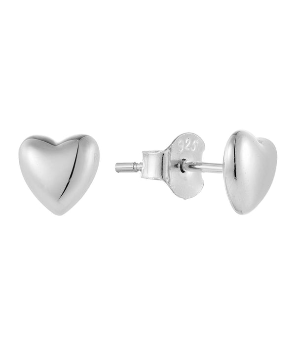 Casablanca Sterling Silver Heart Stud Earrings