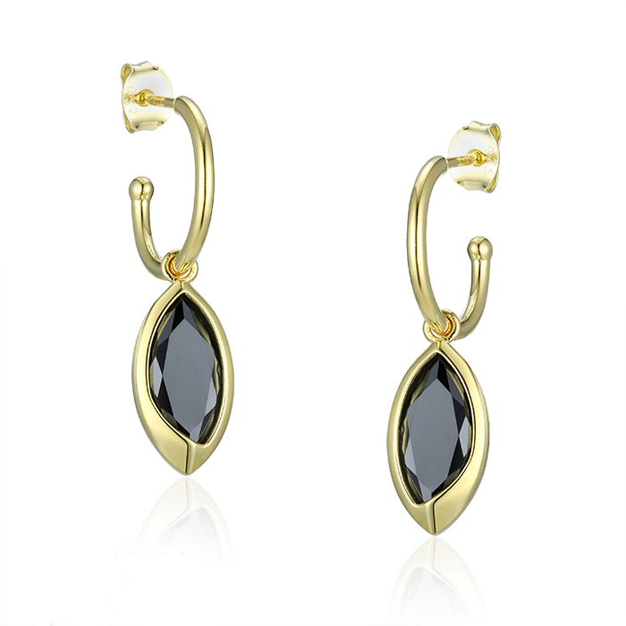 Casablanca Gold Tone CZ Teardrop Earrings