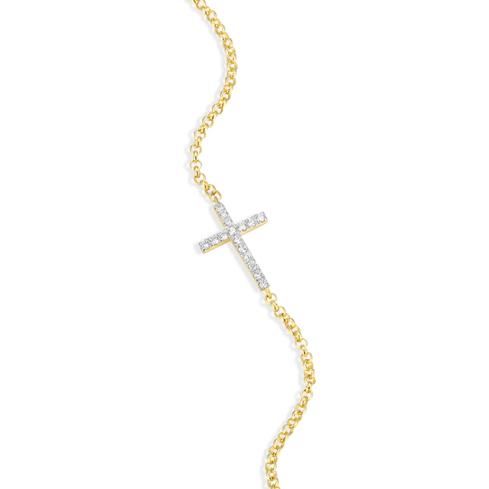 Monte Luna Gold Plated Cross Bracelet