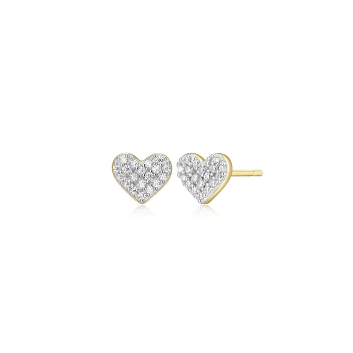 Monte Luna Gold Plated Heart Stud Earrings