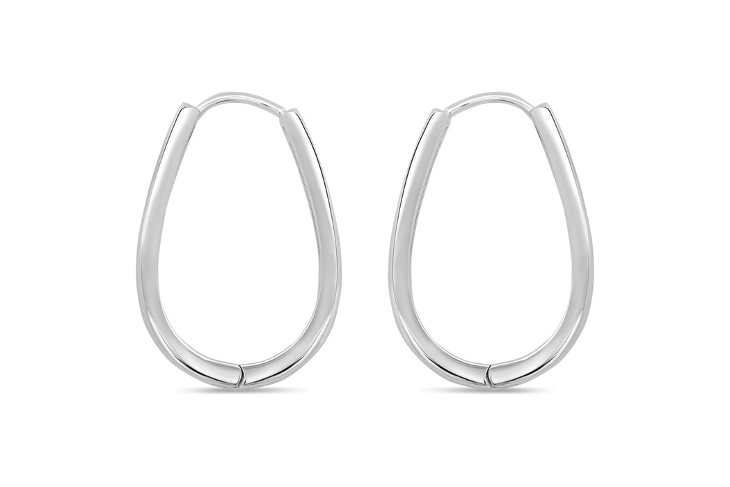 Silver Long Hoop Earrings