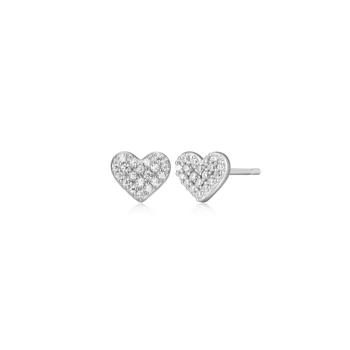 Monte Luna Silver Heart Stud Earrings