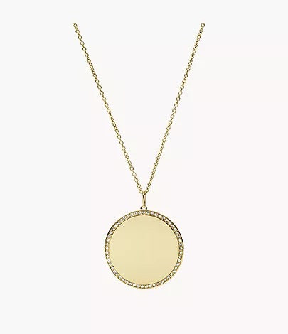 Fossil Gold Plated Large Disc Necklace