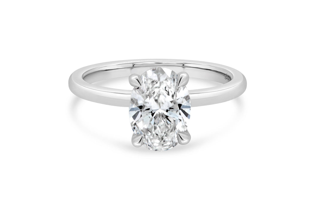 1.59CT Lab Grown White Gold Oval Solitaire Engagement Ring