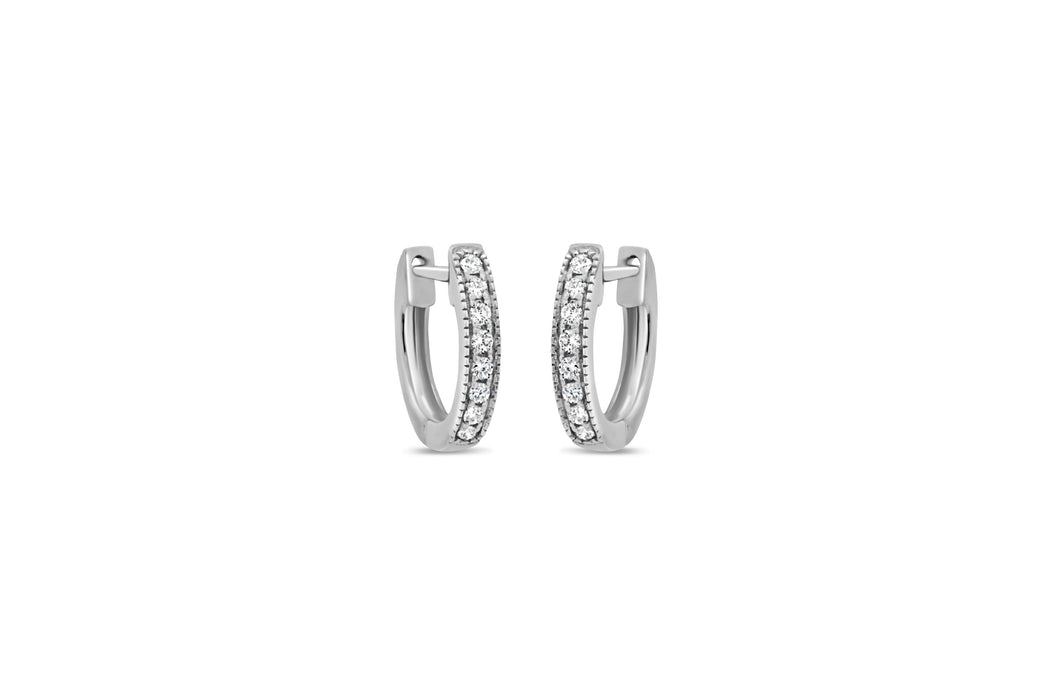 White Gold Diamond Hoop Earrings