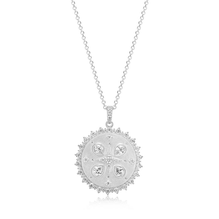 Casablanca Sterling Silver Medallion Necklace & Chain