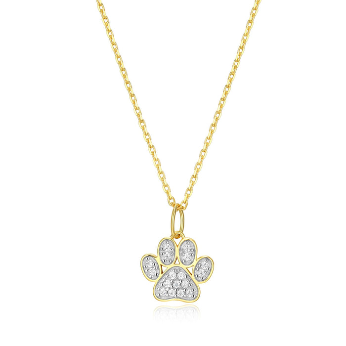 Monte Luna Gold Plated Paw Print Necklace