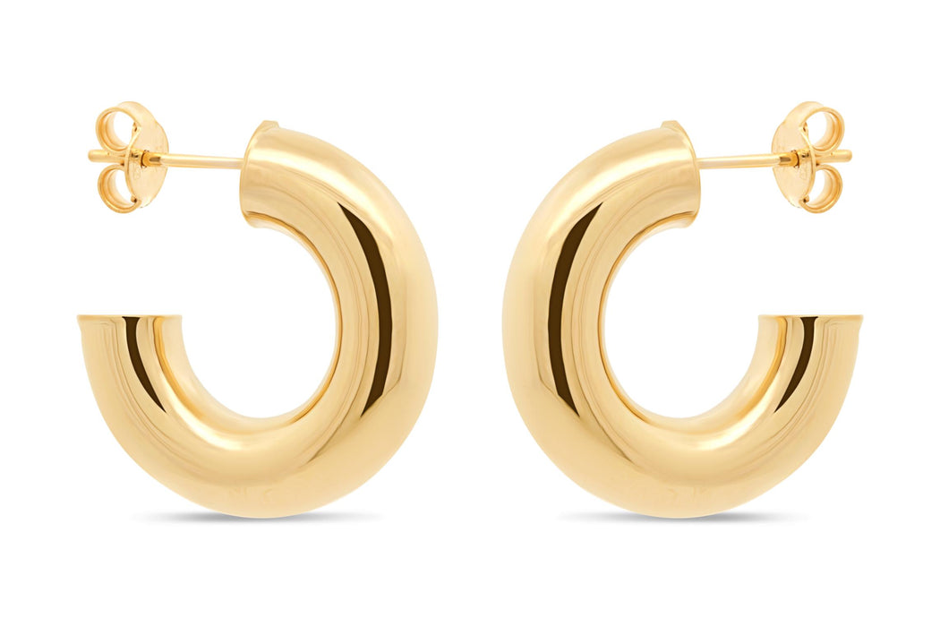 10KT Yellow Gold Tube Earring