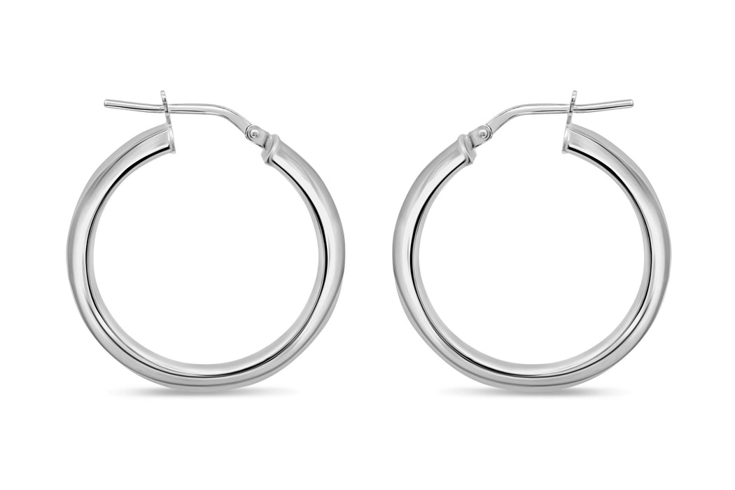 Casablanca Sterling Silver Smooth Hoop Earrings