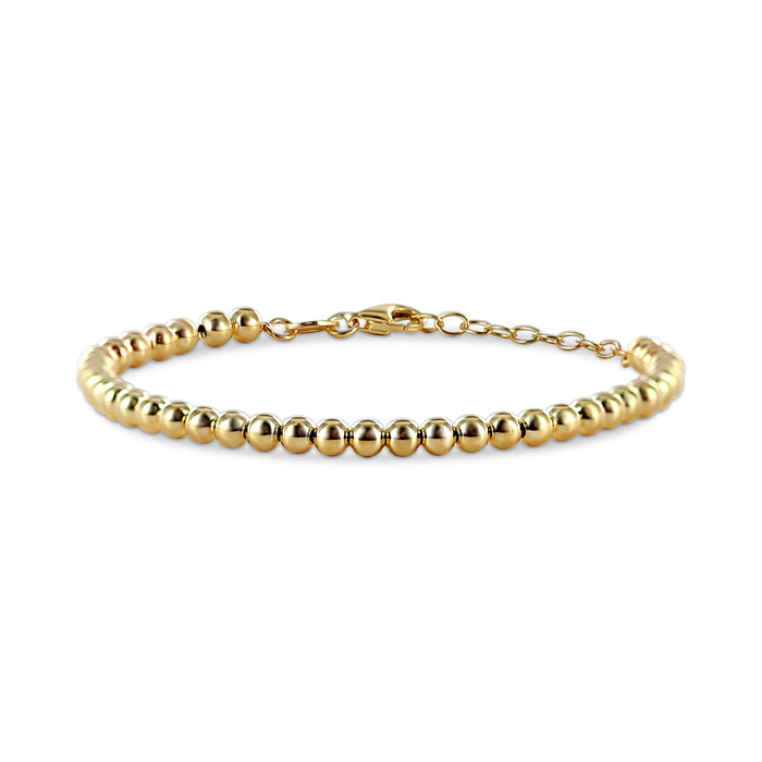 Casablanca 4MM Gold Plated Sterling Silver Beaded Bracelet