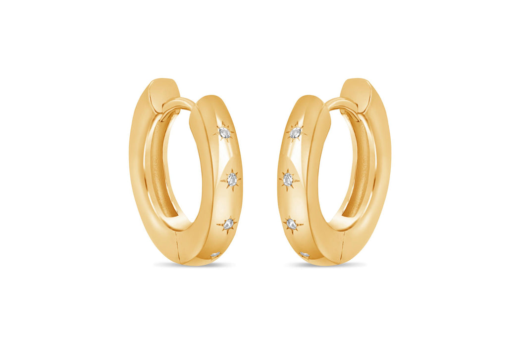 Casablanca CZ Gold Plated Huggie Earrings