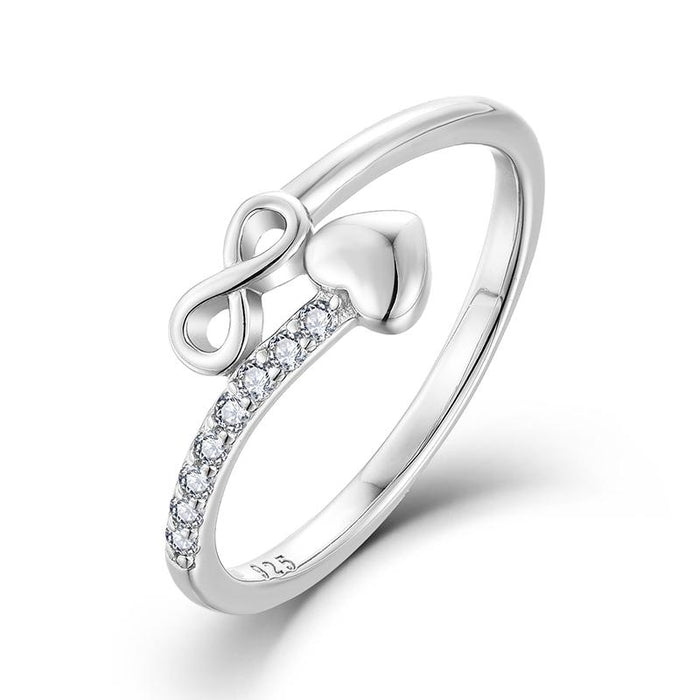 Casablanca Infinity and Heart CZ Sterling Silver Ring