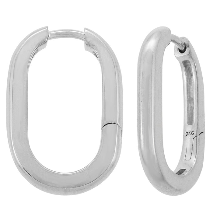 Casablanca Silver Oval Hoop Earrings